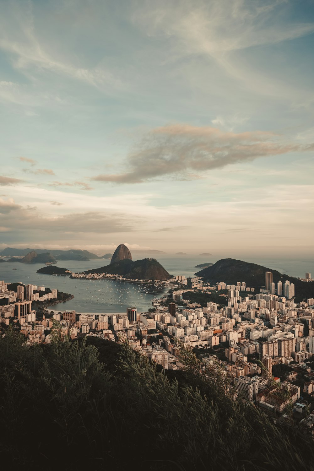 a view of a city and a body of water