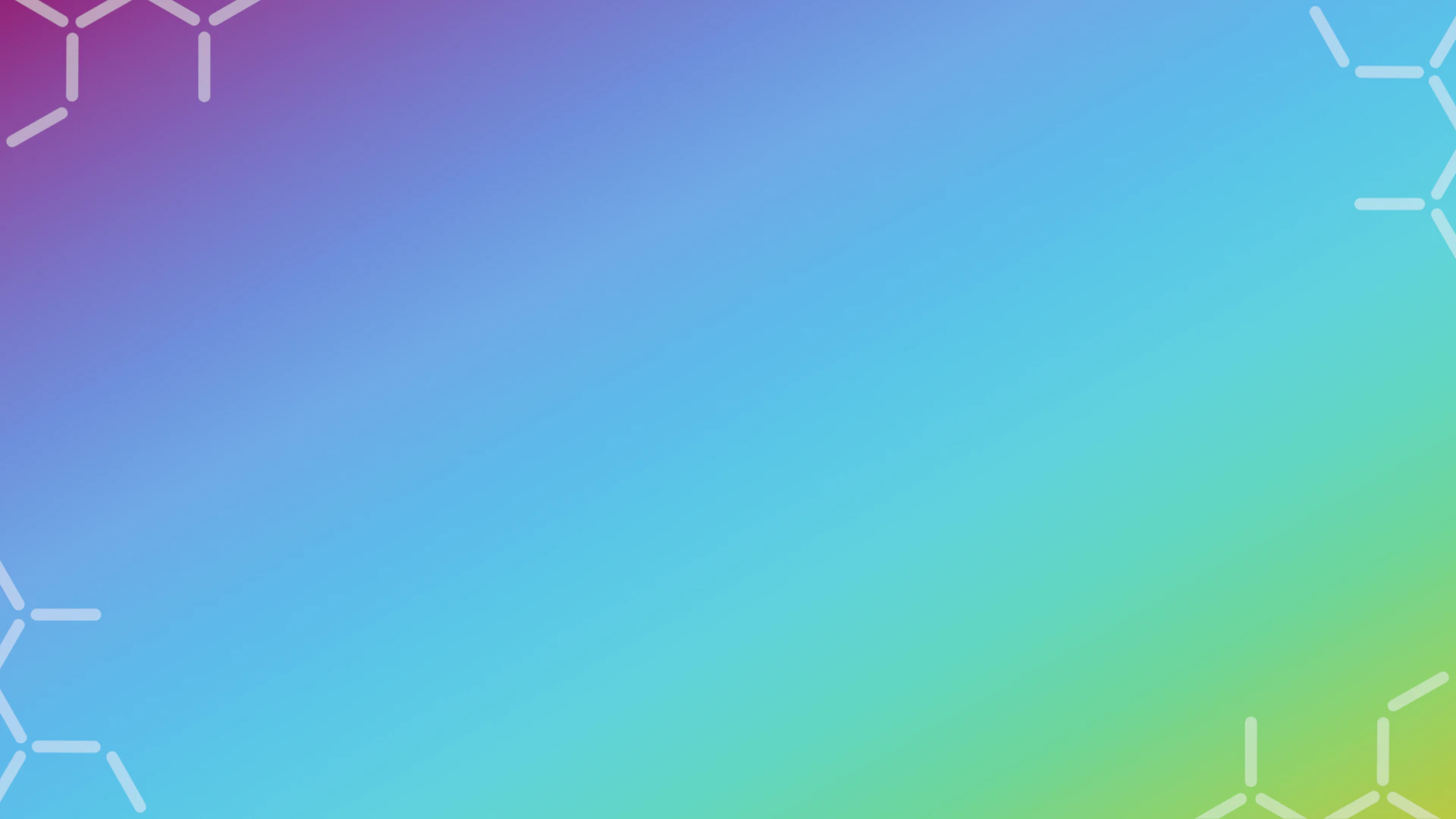 a multicolored background with a pattern of hexagonal structures