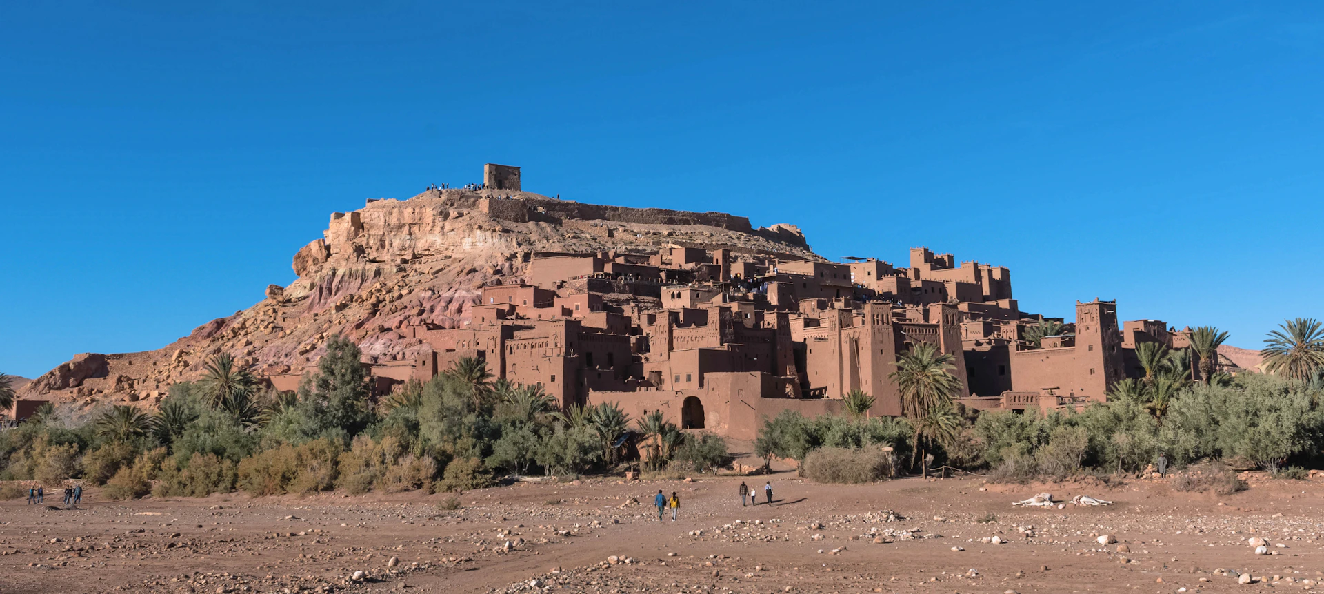 Ait Ben Haddou UNESCO kasbah rising under a vast Moroccan sky
