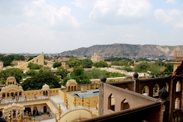 a view of a city from a balcony