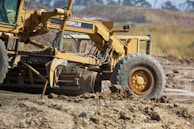 Heavy machinery used for leveling ground.