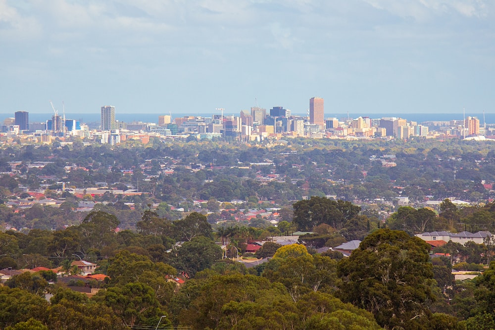 a view of a city from a hill