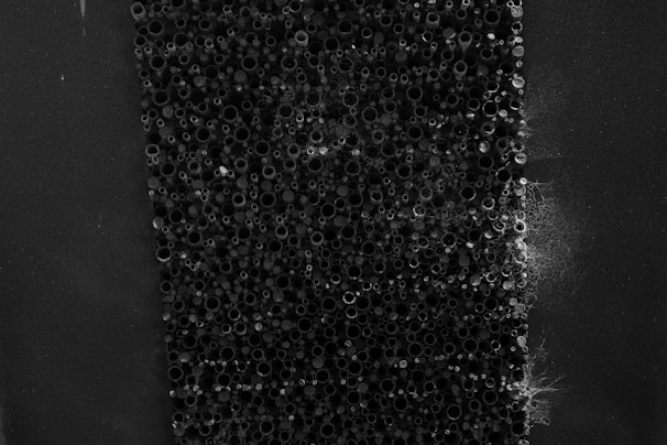 Close-up of advanced nanomaterials used in water filtration.