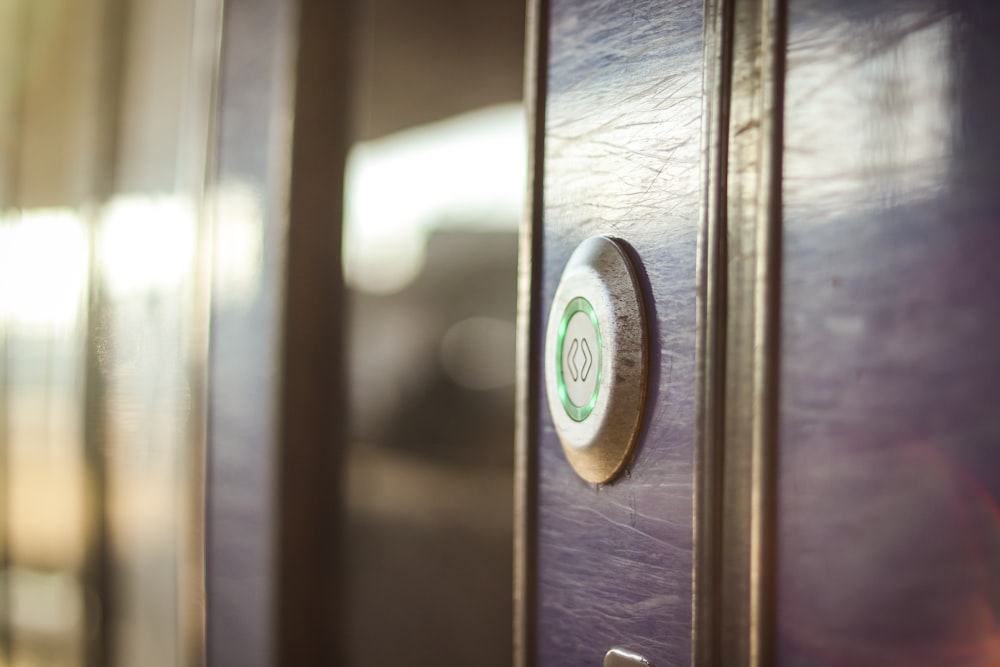 a close up of a door handle on a door