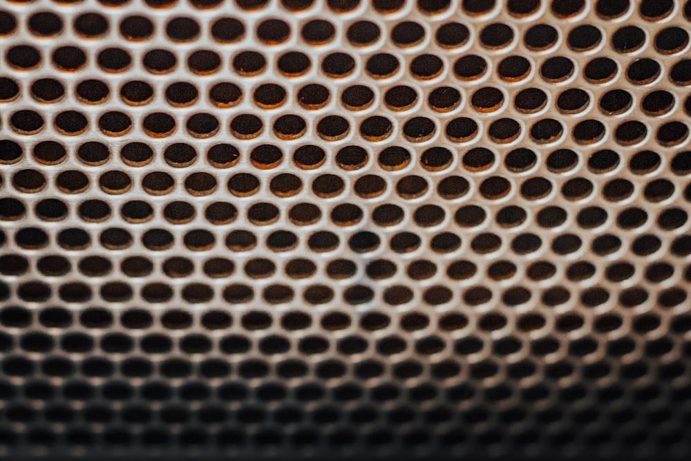 a close up view of a metal grill