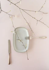 a fork and a plate on a table