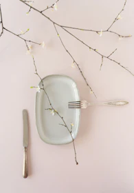 a fork and a plate on a table