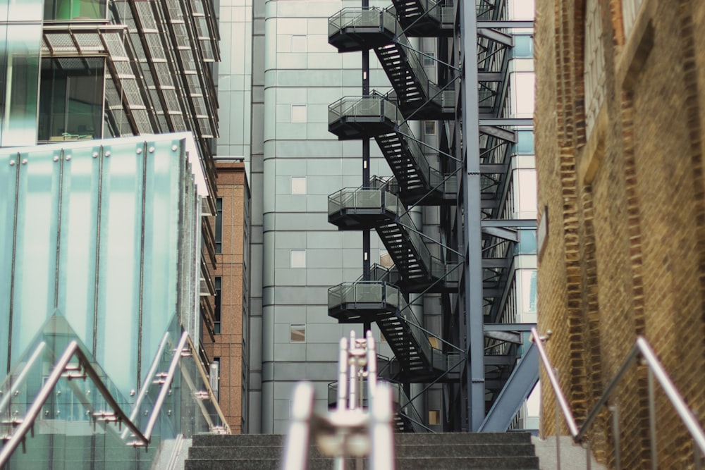 a set of stairs leading up to a building