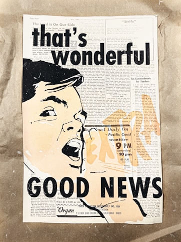 a newspaper with a picture of a man yelling