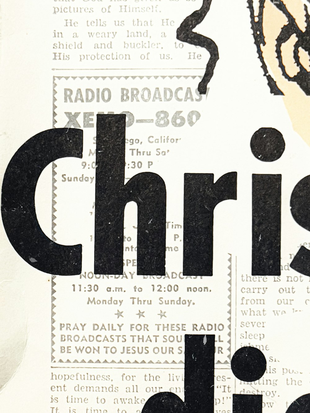 a newspaper advertisement for a radio broadcast