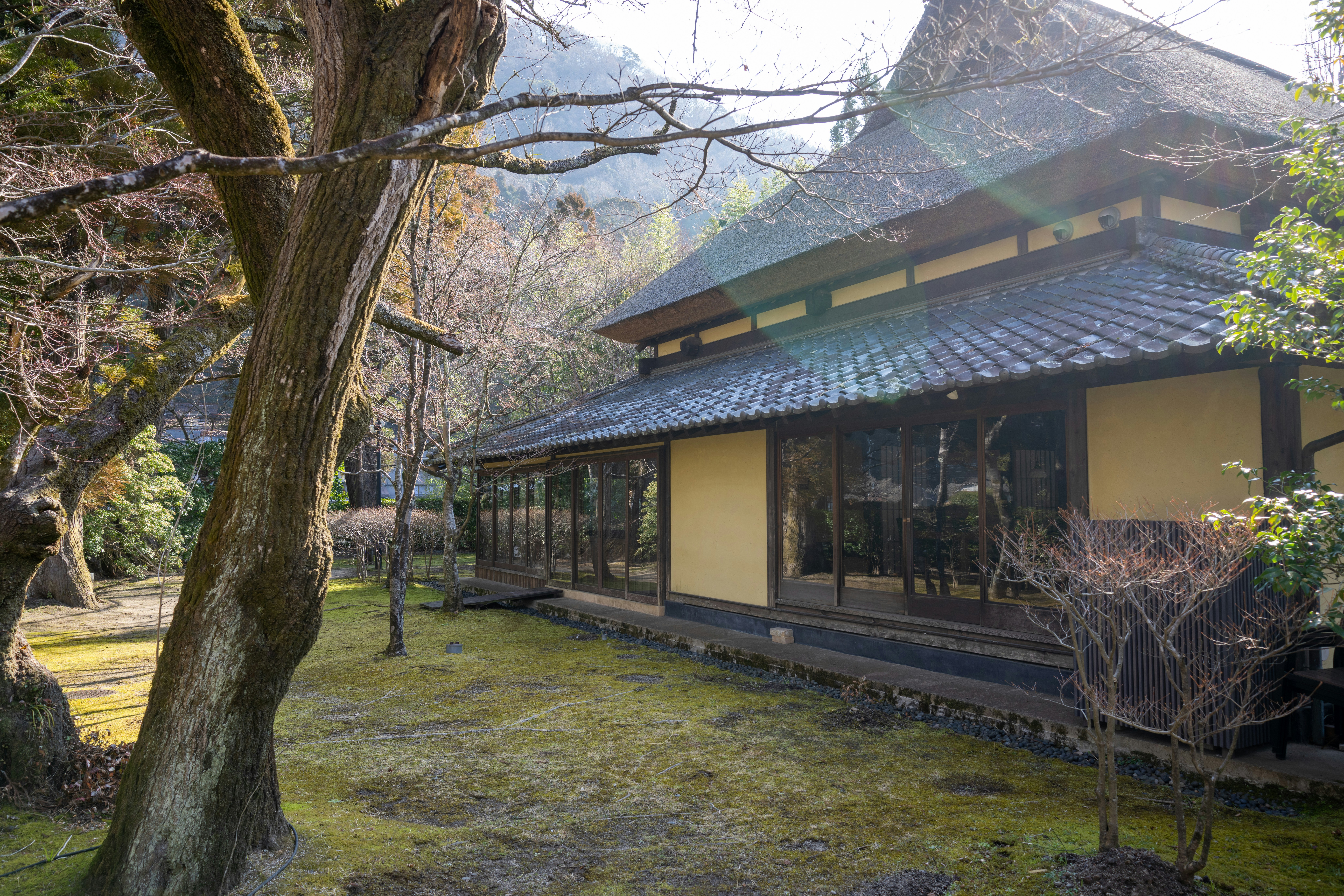 Japanese hot spring among nature