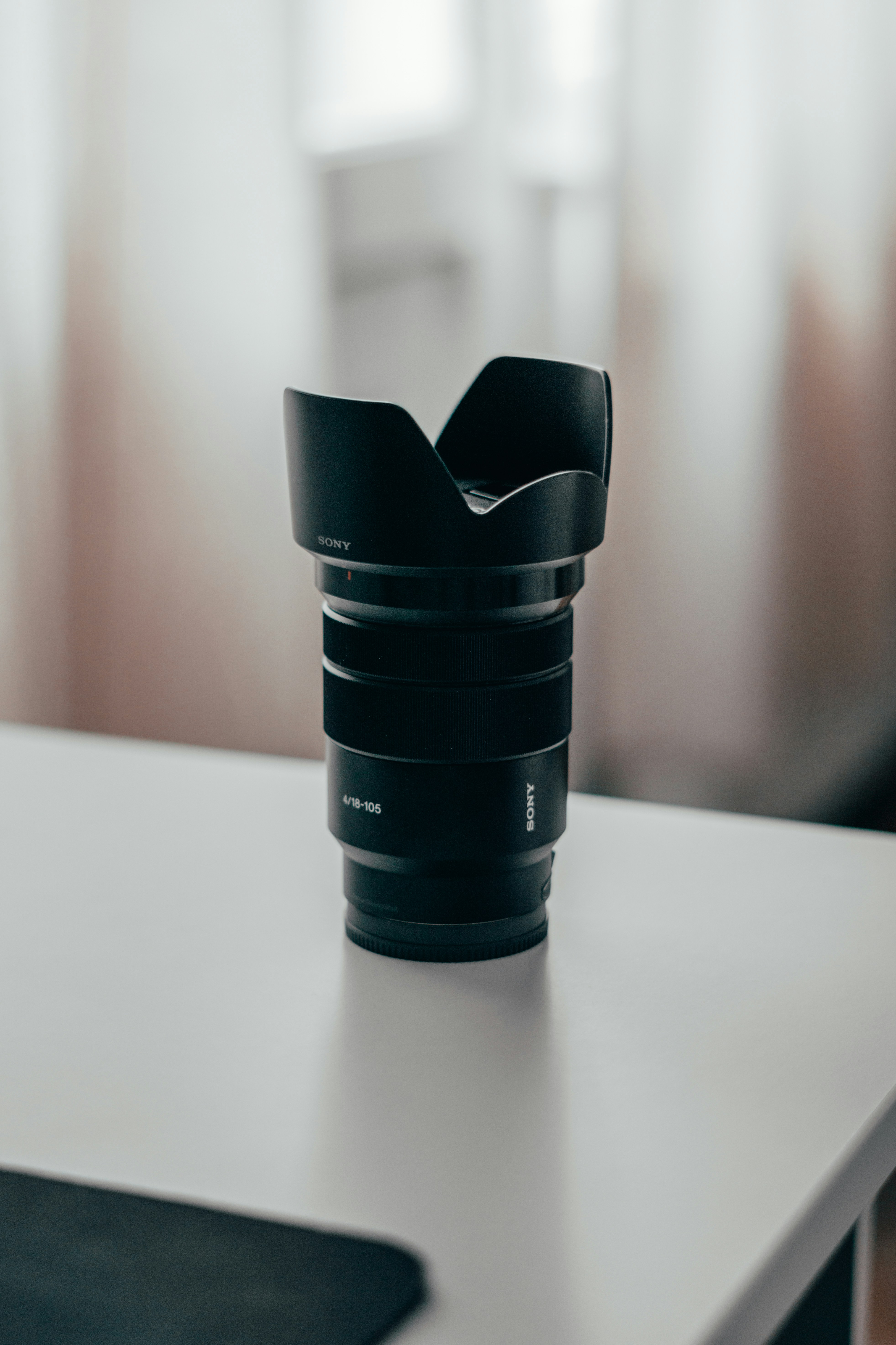 a camera lens sitting on top of a table