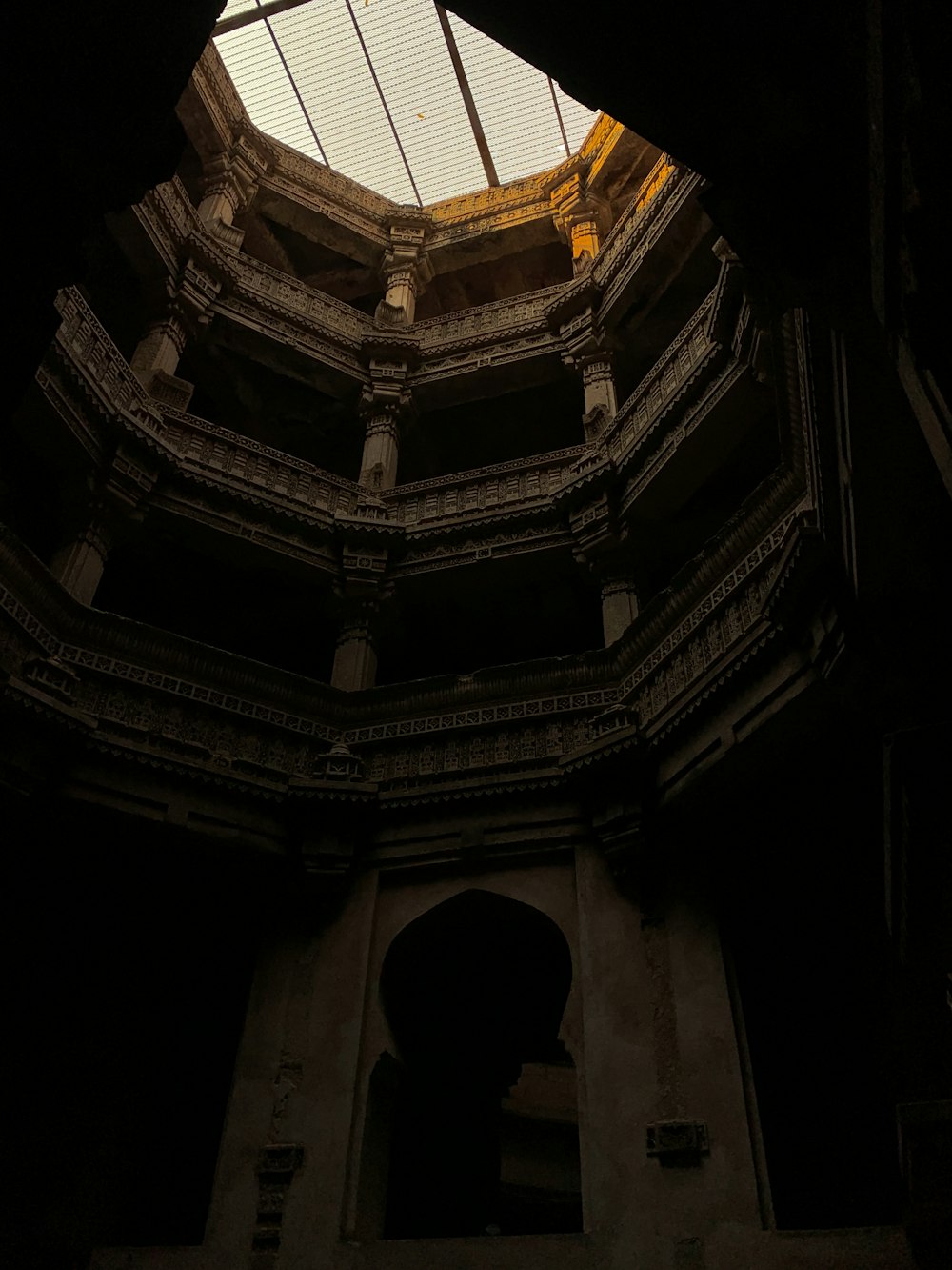 a large building with a skylight in the middle of it