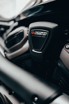 Close-up view of a motorcycle engine with the branding '1250 Revolution Max' prominently displayed. The image features a sleek and modern design with a focus on the engine details.