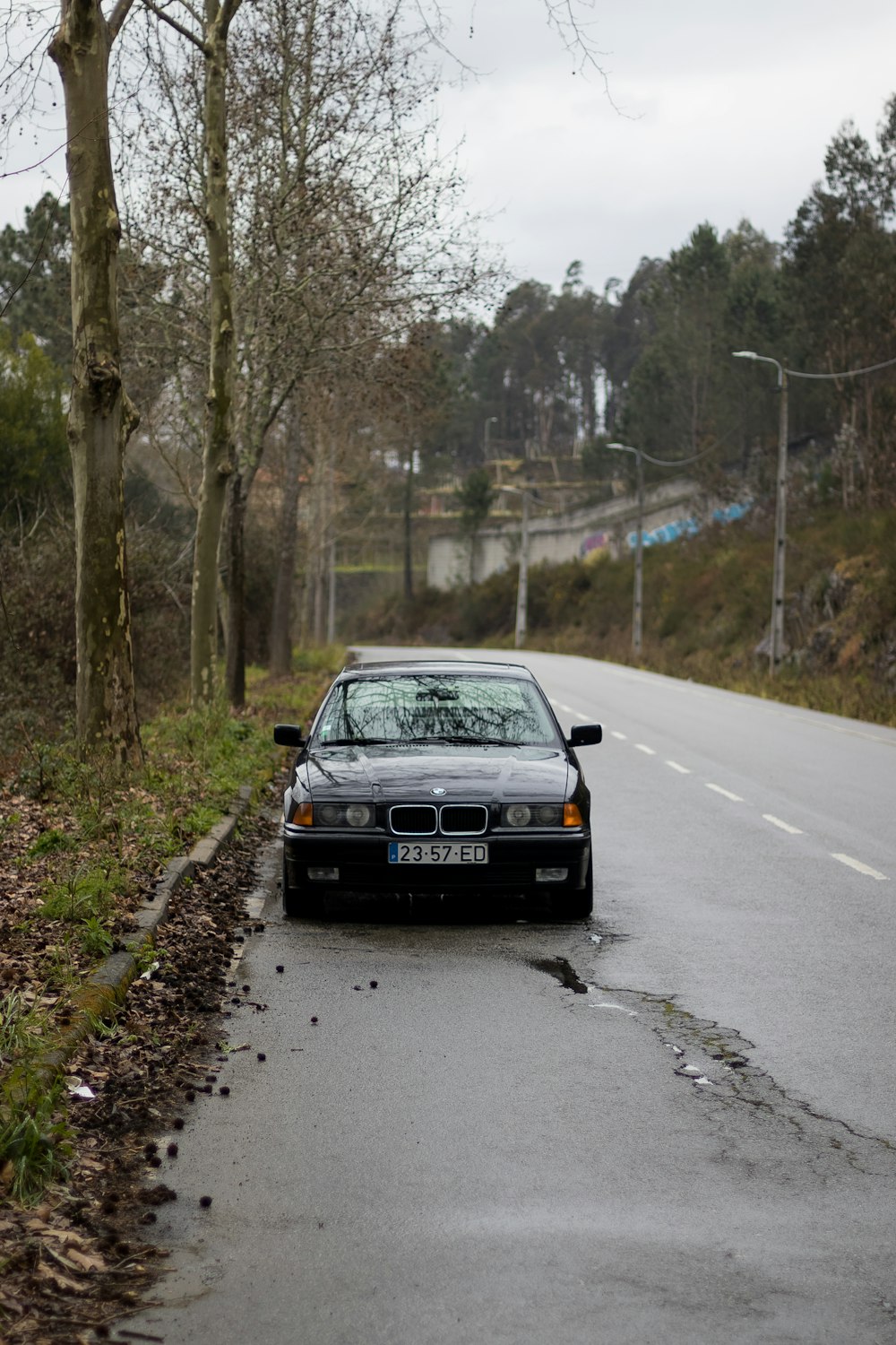 a car parked on the side of the road