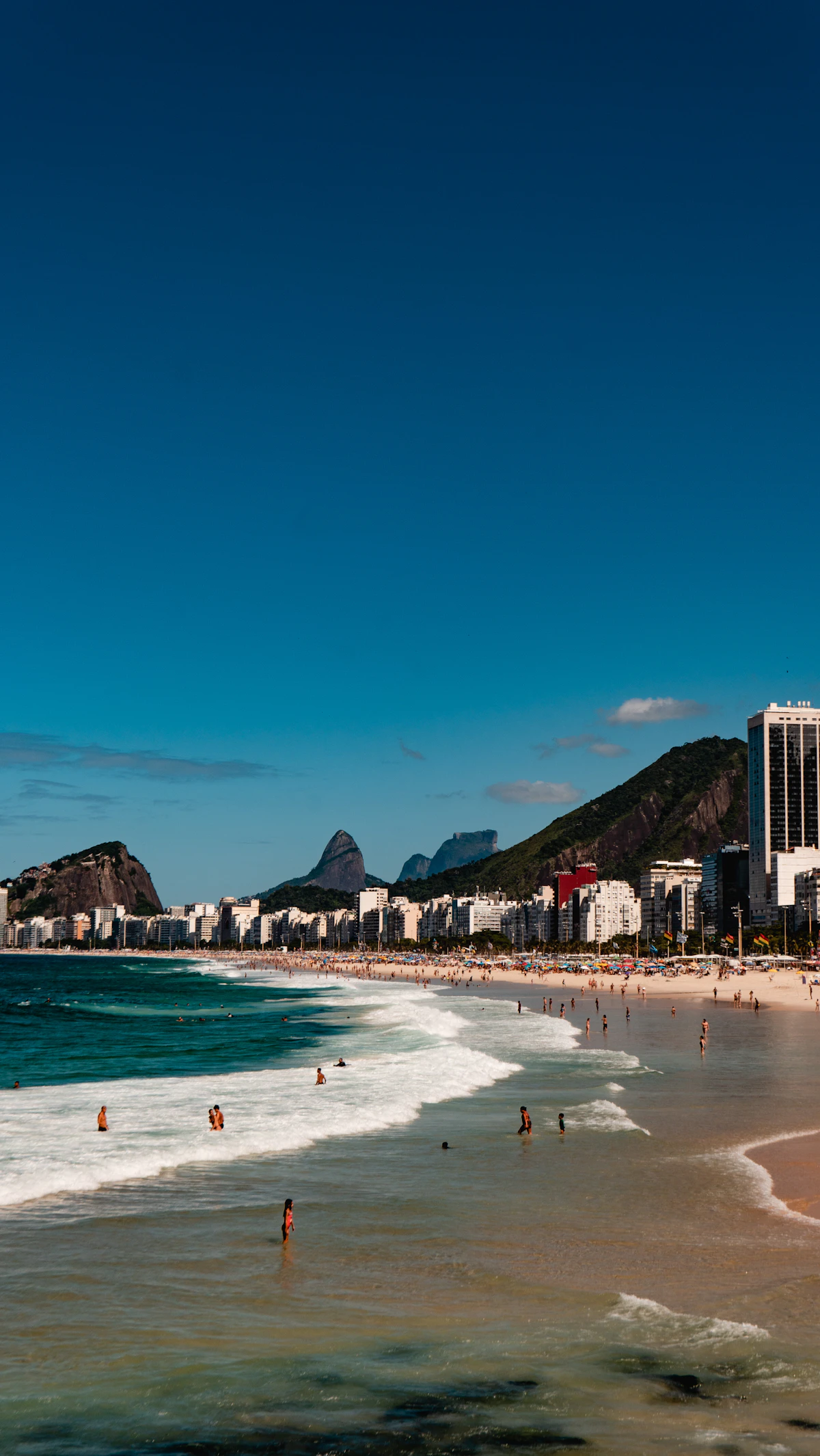 Rio de Janeiro coastline Brazil aerial view of beaches and mountains