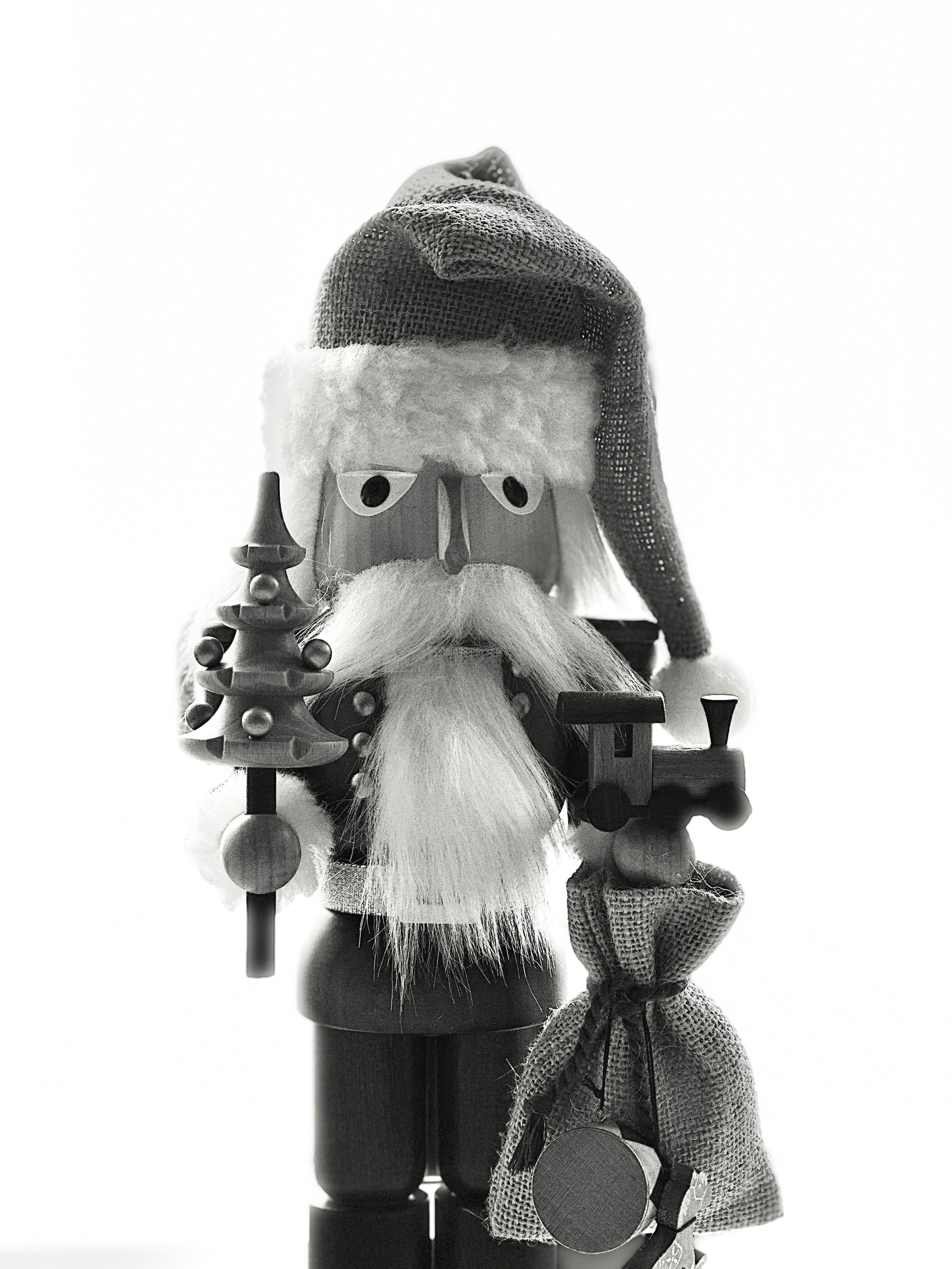 a black and white photo of a nutcracker