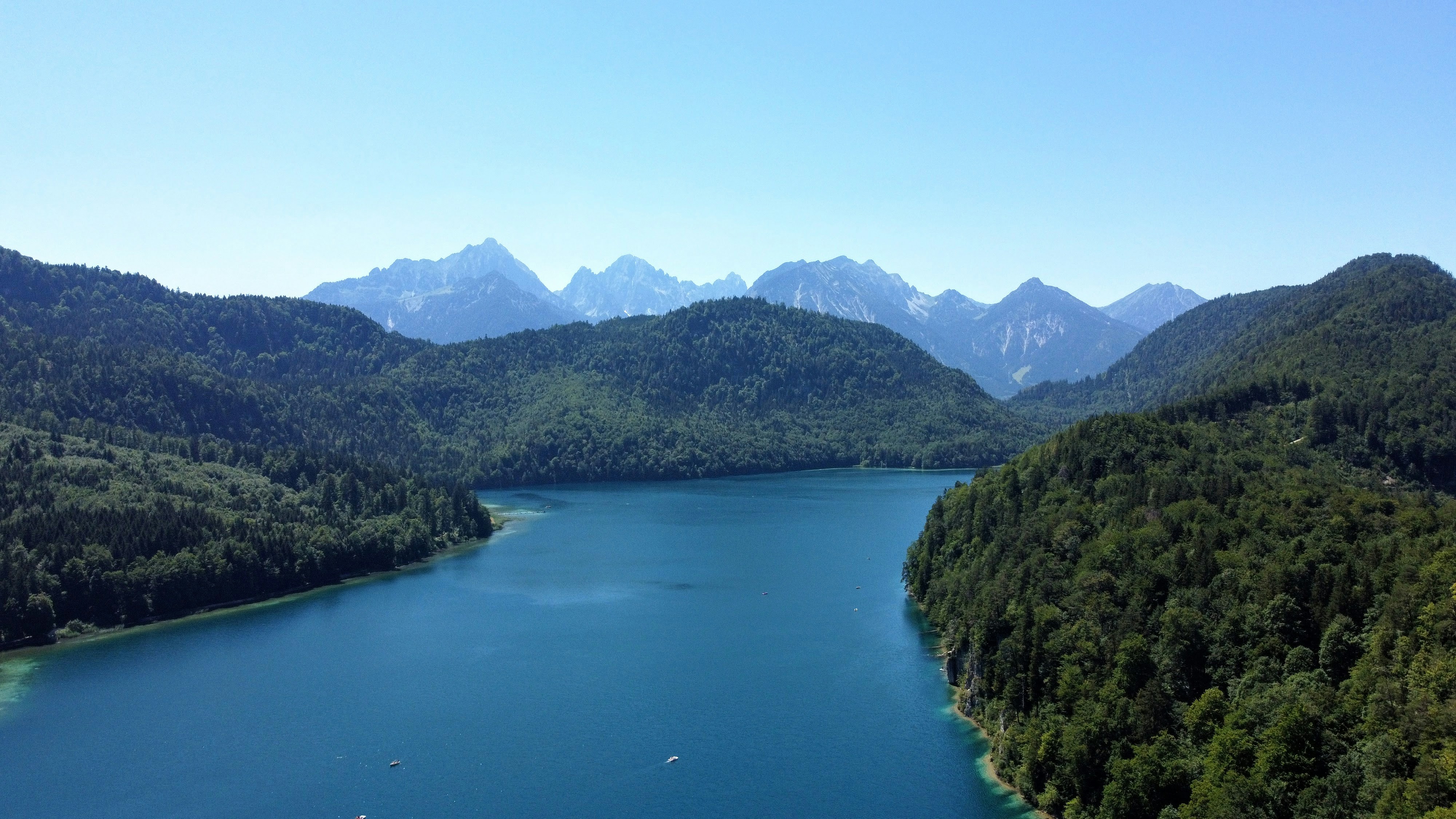 a large body of water surrounded by mountains