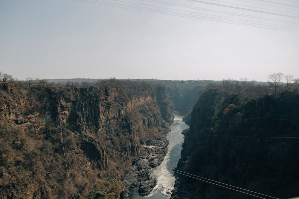 a view of a river from a high bridge