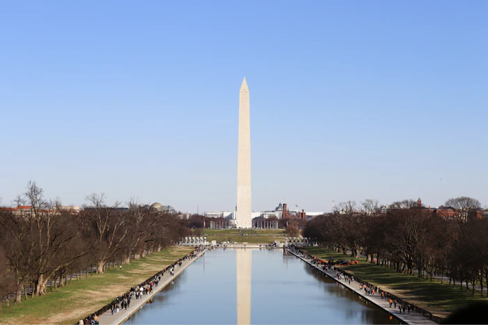 Washington Monument and Reflecting Pool near the Lincoln Memorial, Washington, D.C.