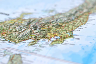 a close up of a map of the united states