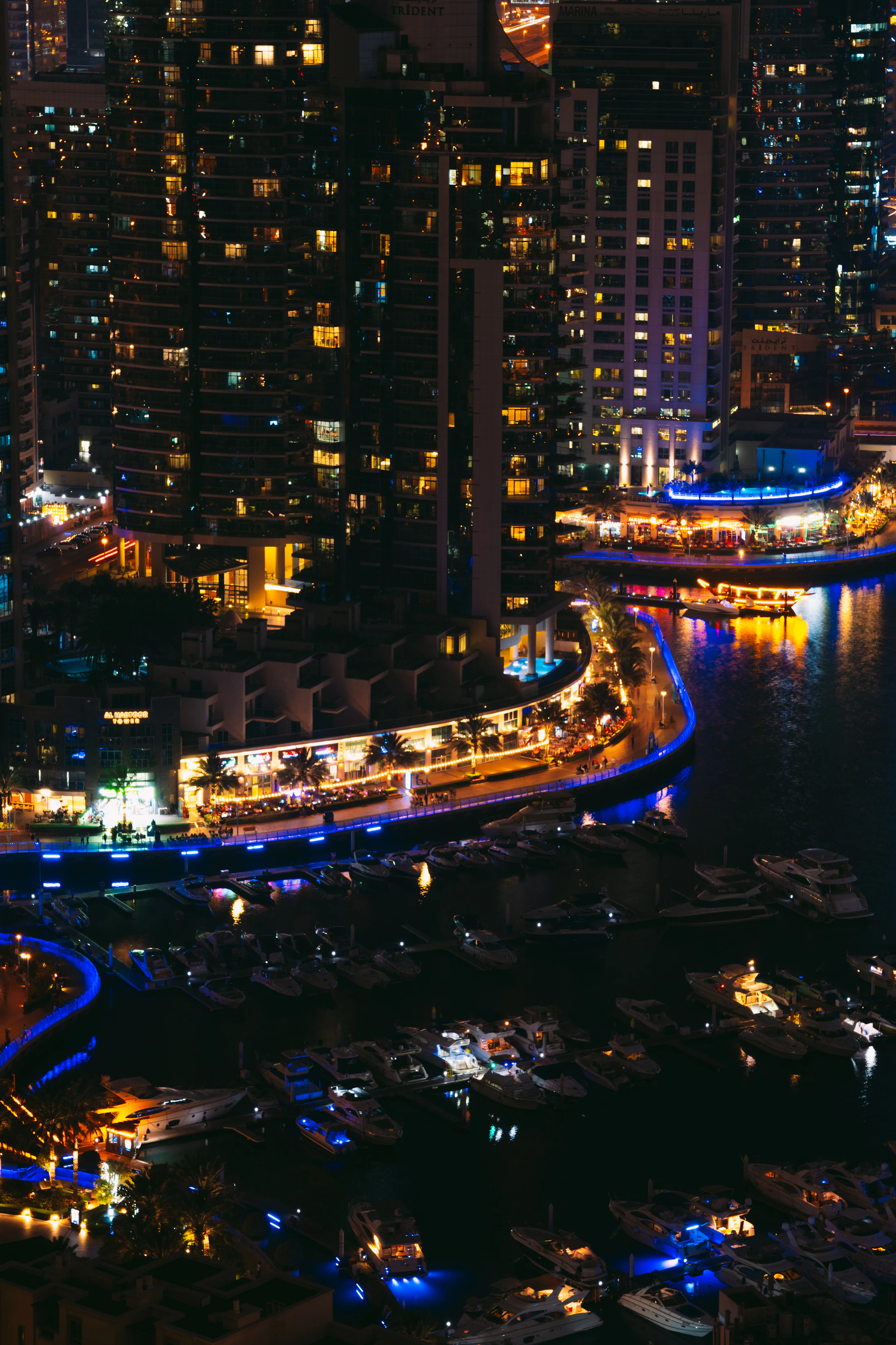 Dubai Marina skyline at dusk