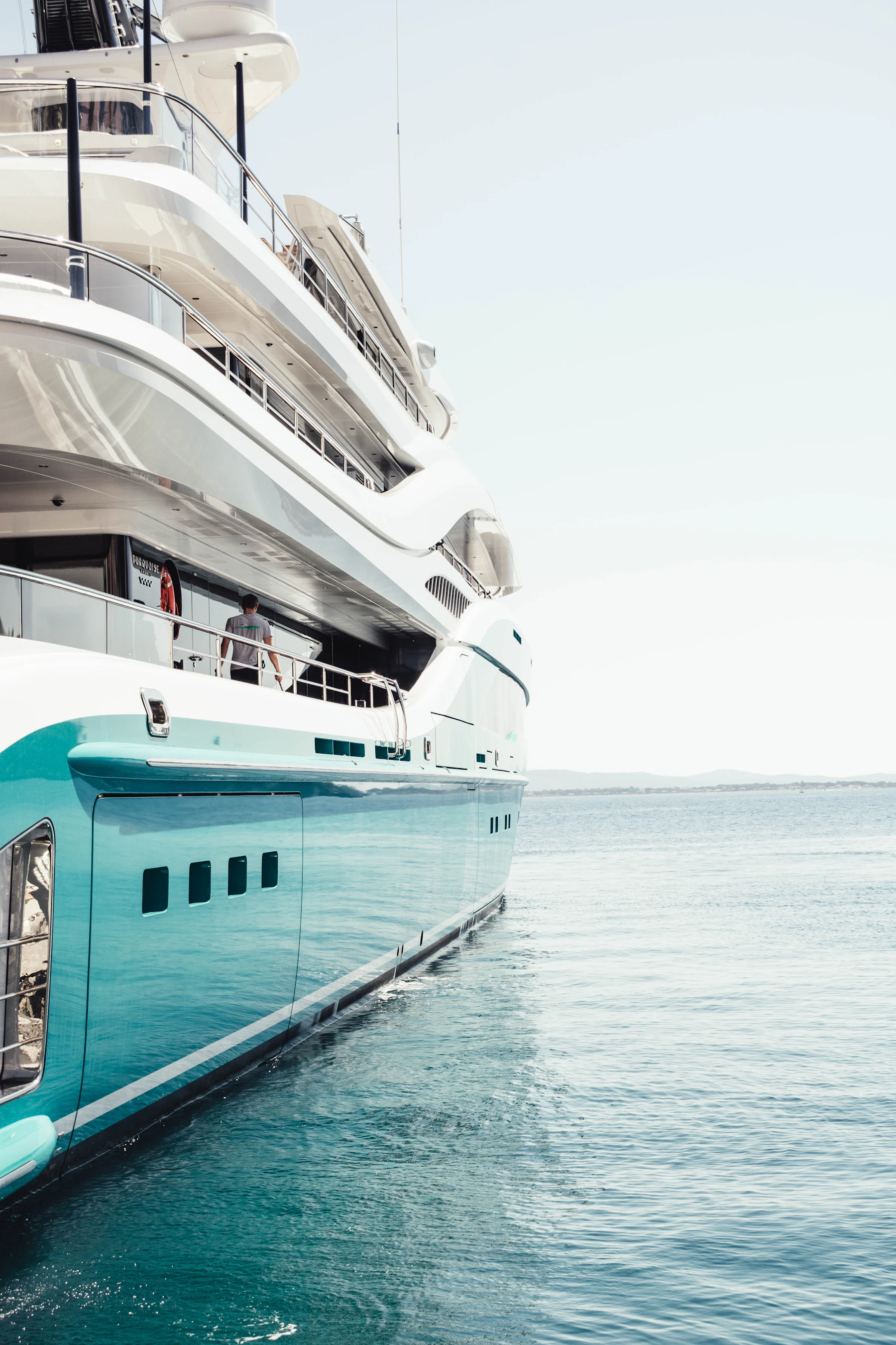 Luxury superyacht anchored
