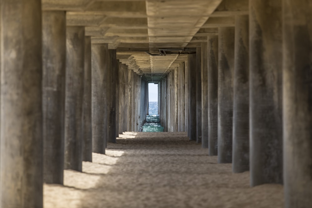 a row of pillars that are next to each other