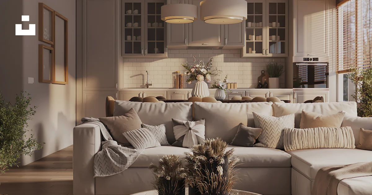 A living room filled with furniture and lots of windows photo – Free ...