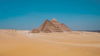 The pyramids of giza are in the desert