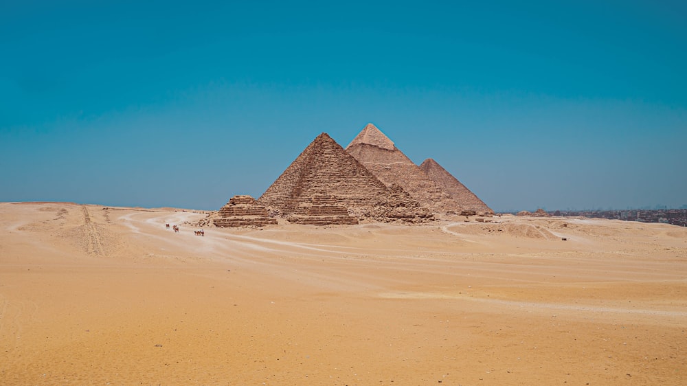 the pyramids of giza are in the desert