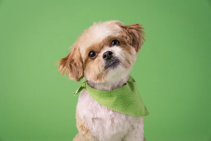 Bandanalı küçük köpek