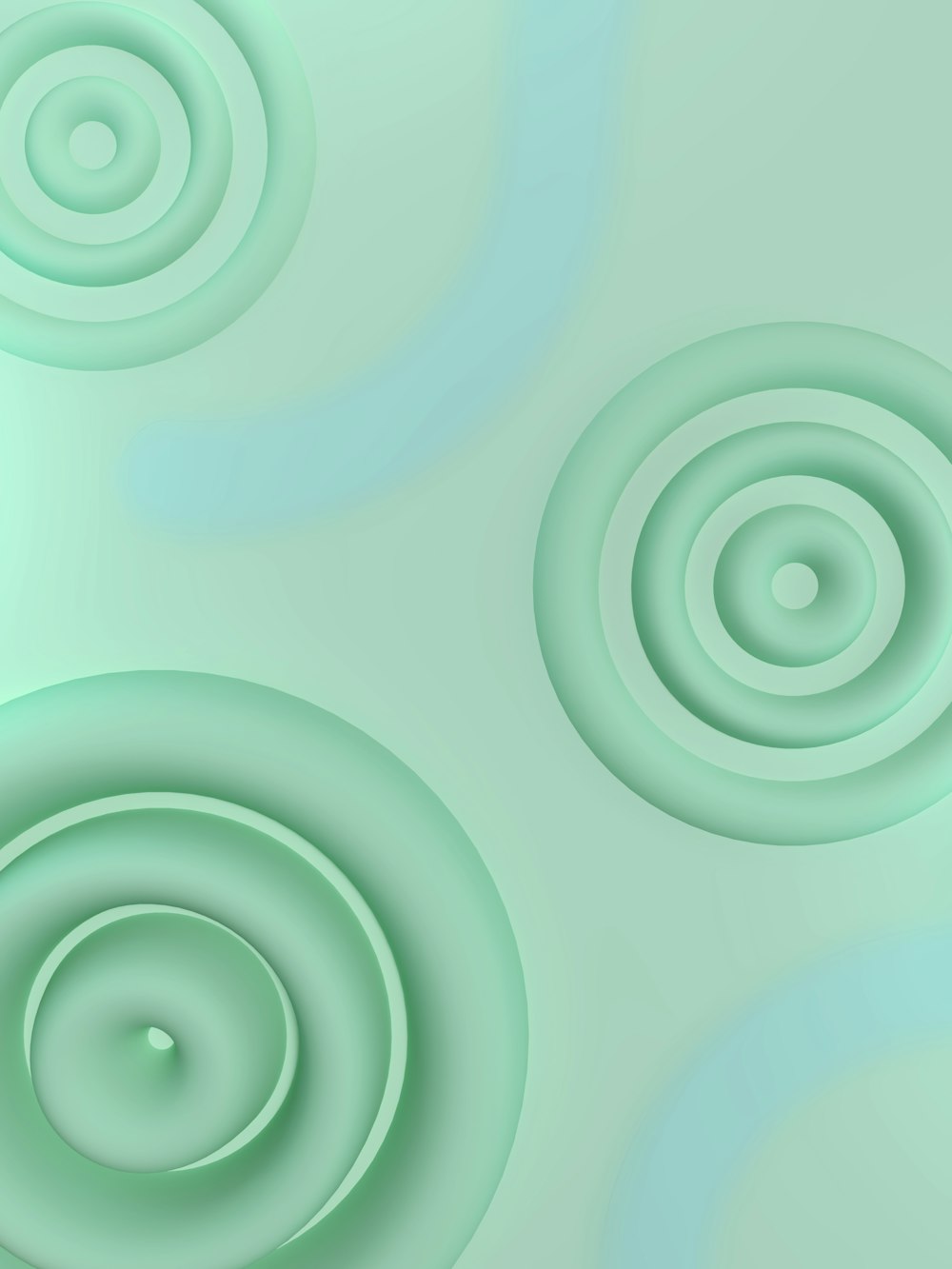 a green background with three circles in the middle