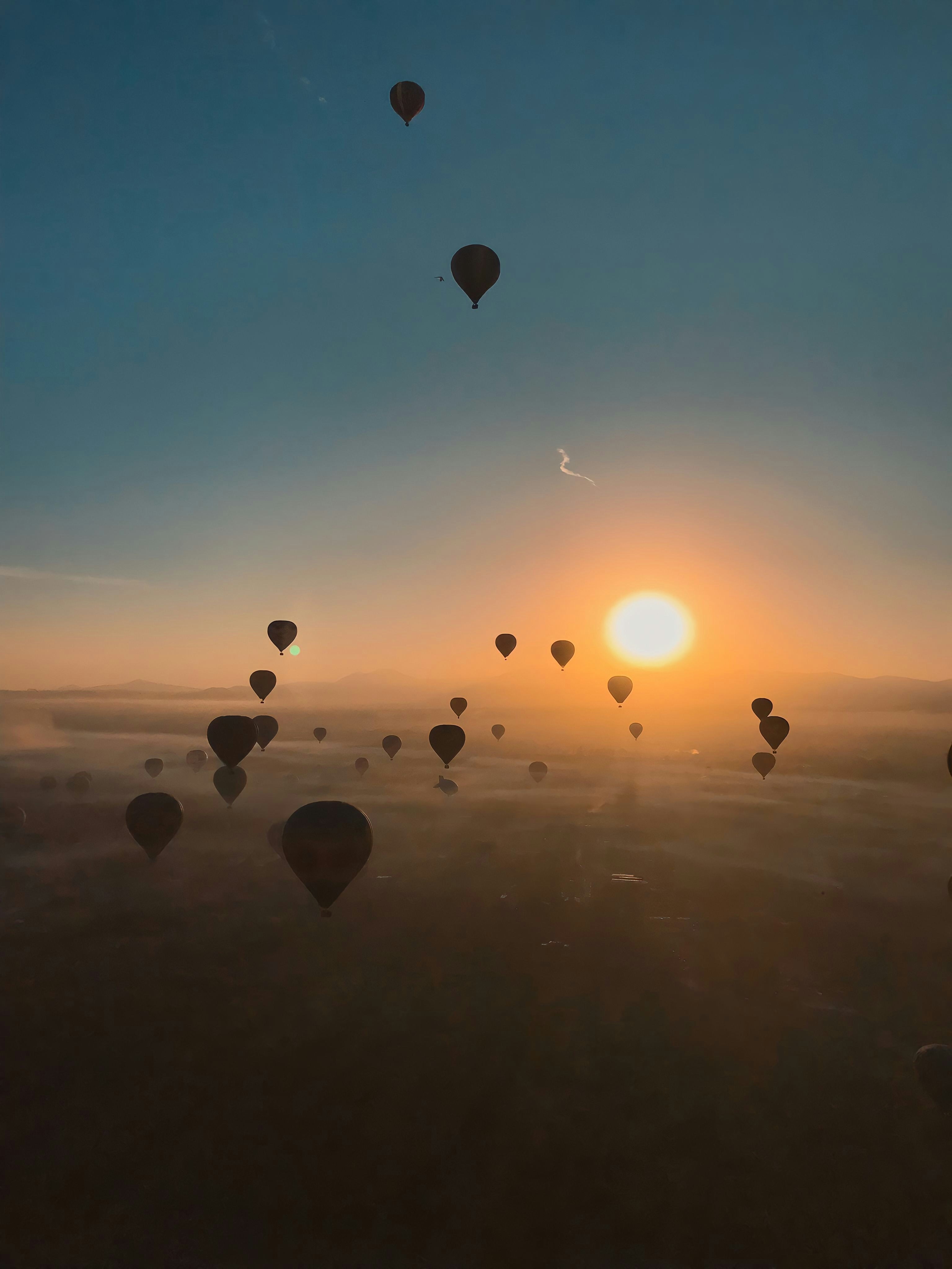 A group of hot air balloons flying in the sky photo – Free Bird Image ...