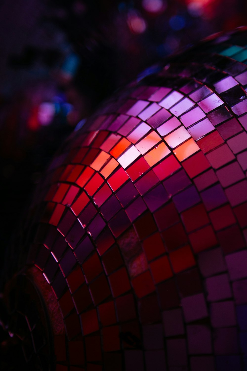 a disco ball with a lot of colors on it