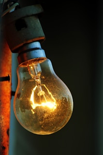 a light bulb that has been turned on