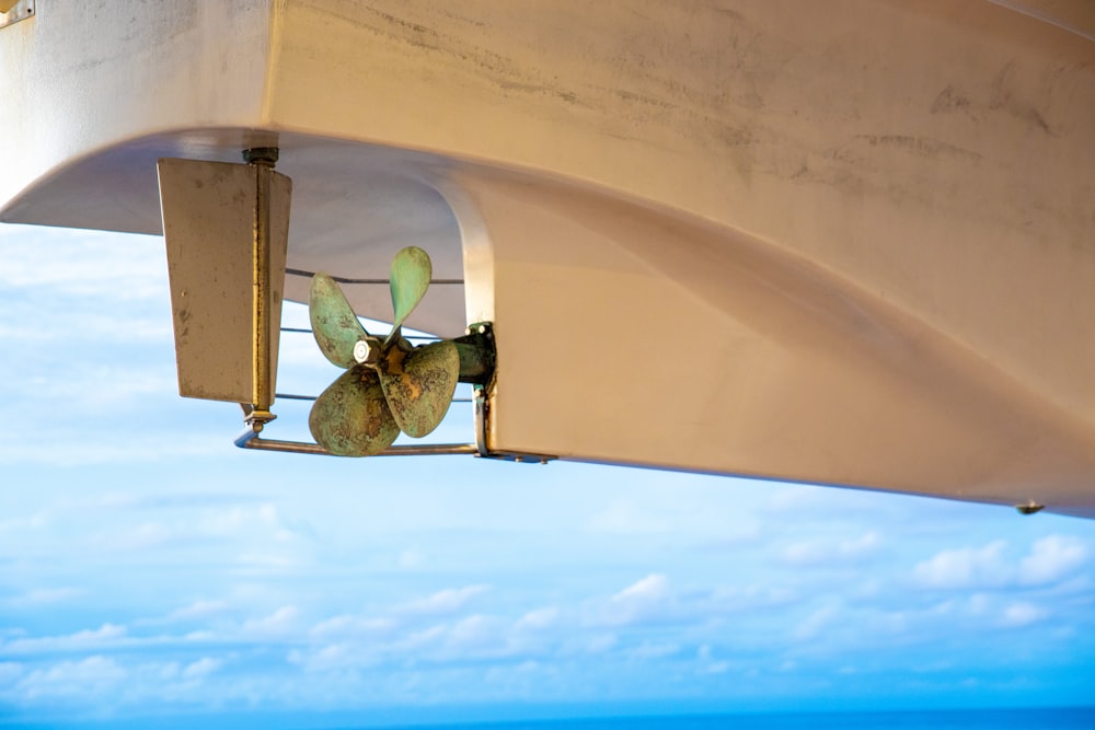a close up of a propeller on a boat