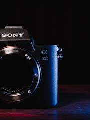 a sony camera in a podcast studio