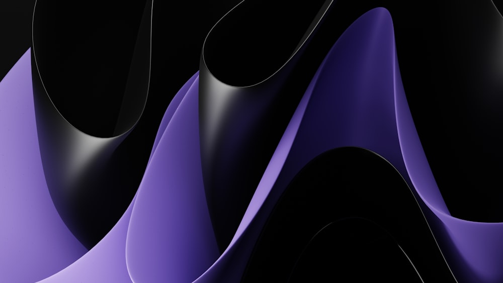 黒と紫の抽象的背景に曲線