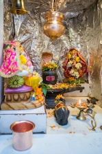 a table with a bunch of items on top of it