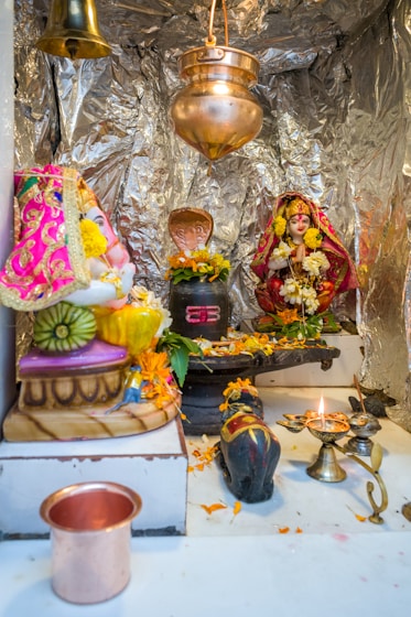 a table with a bunch of items on top of it