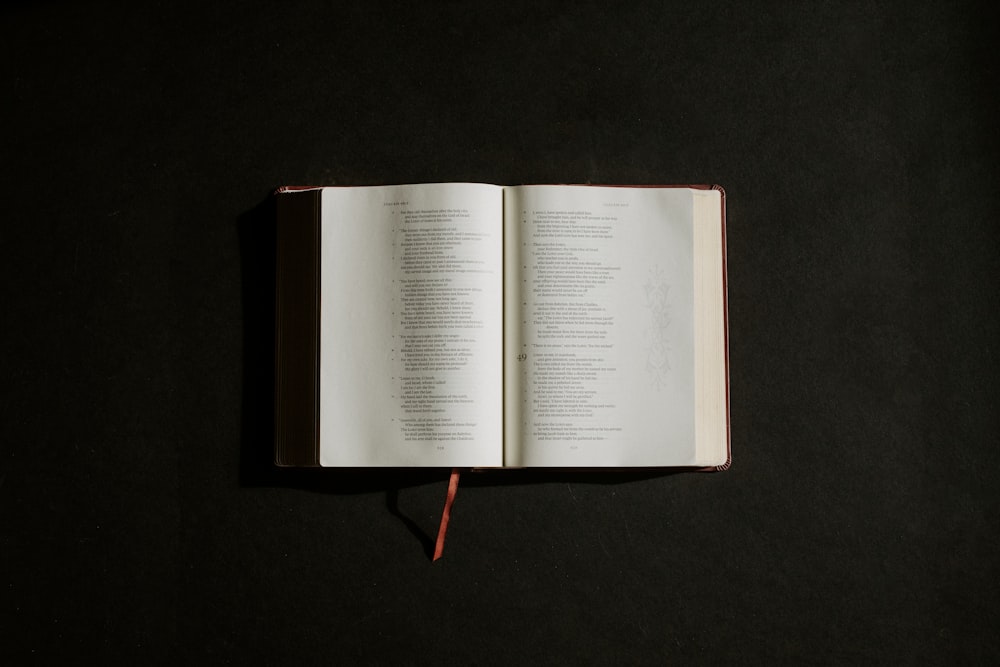 an open book sitting on top of a table