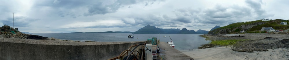 a cloudy sky over a body of water