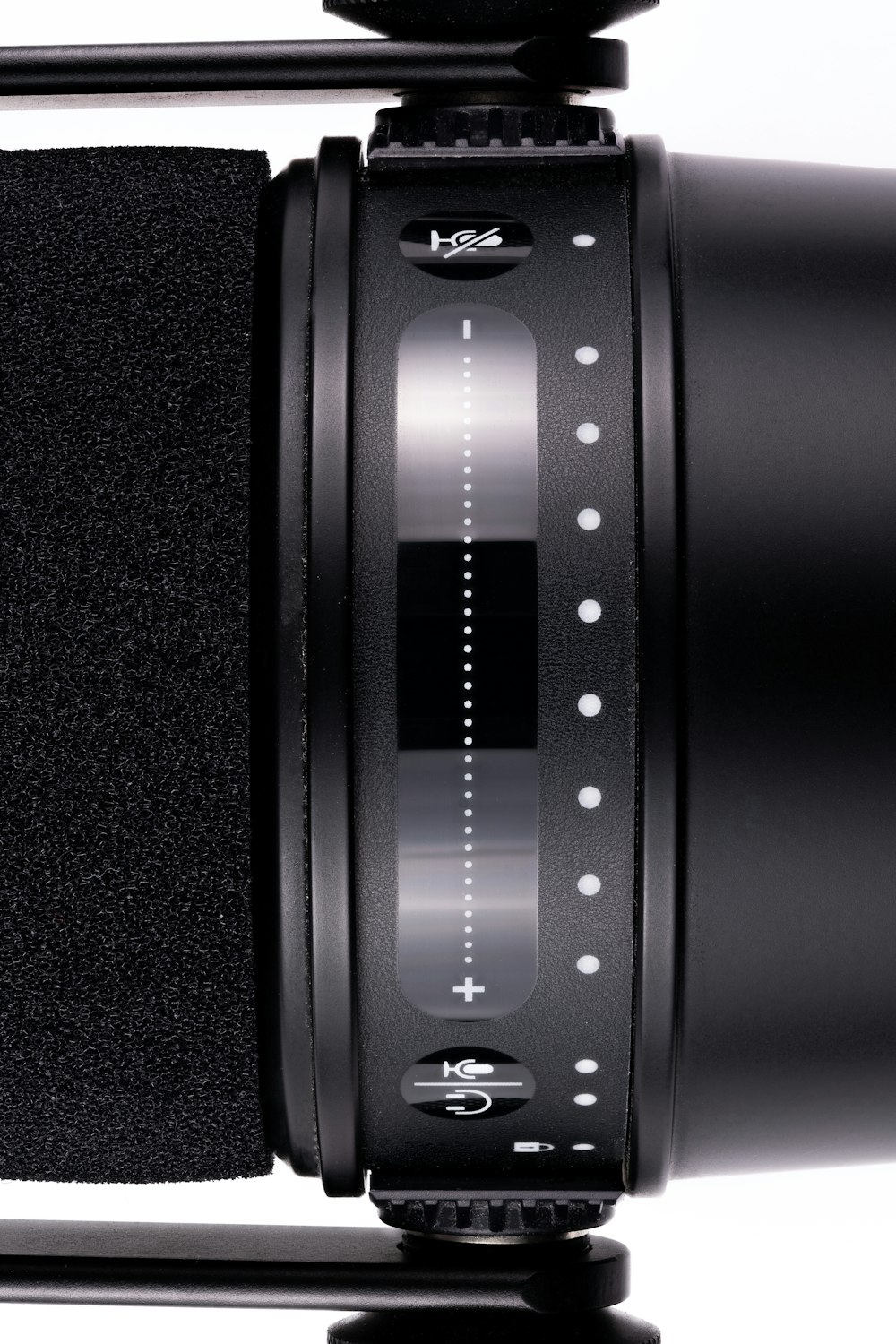 a close up view of a camera lens