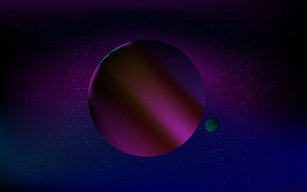 Un'immagine di un pianeta viola e blu