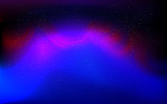 An abstract, deep space scene with silver-white stars and cyan-blue signal waves weaving through darkness.