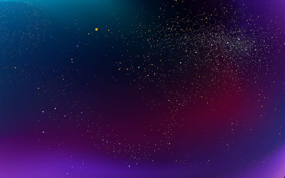 a purple and blue background with stars
