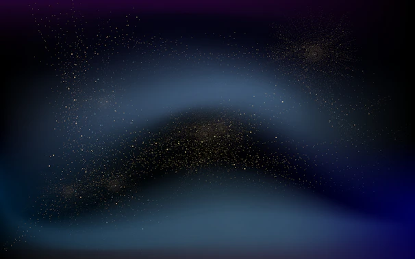 A serene cosmic landscape with violet gradients and soft starlight accents.