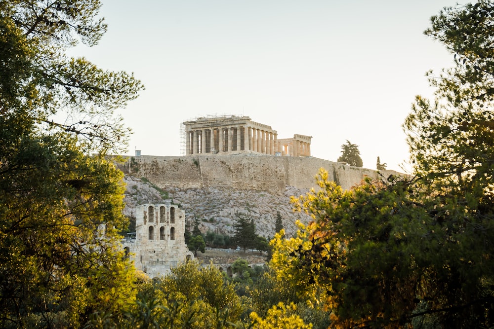 a view of the part of the acrobatic temple from the trees