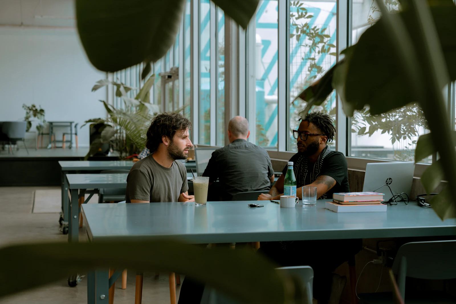 Members collaborating together in the Solvane lounge